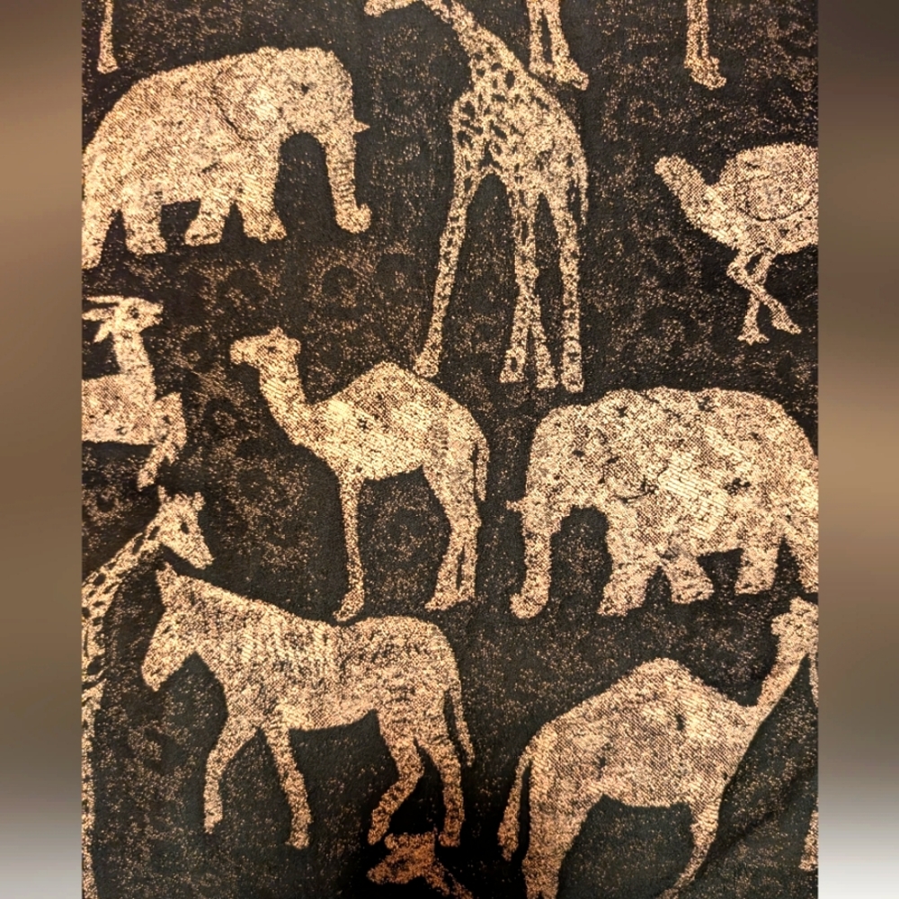 One 19" X 19" Black & Gray Square Jungle Animal Print Accent Throw Pillow